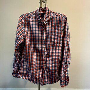 Men's JCrew Gingham Shirt - red, white, and blue - FlexWash (Medium)